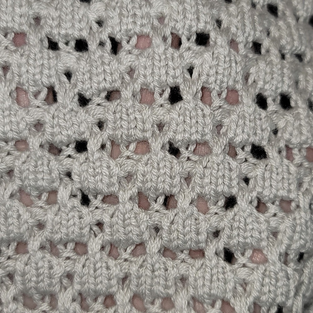Lucky Brand Textured Dot Sweater Womens Pullover Crewneck Sweater Sz XL‎ Gray - Picture 9 of 14